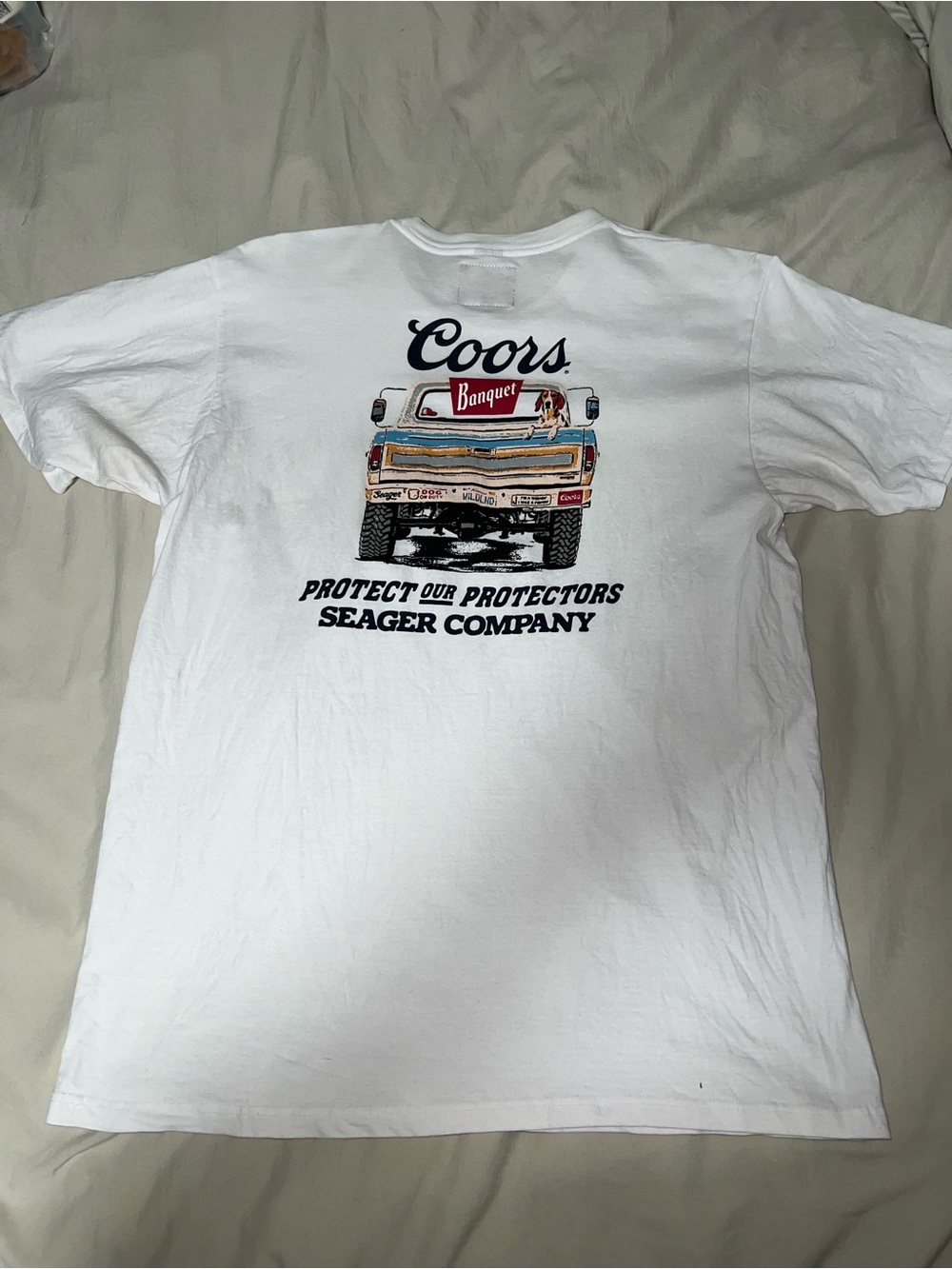 Seager x Coors Banquet Protect Our Protectors Tee White XL